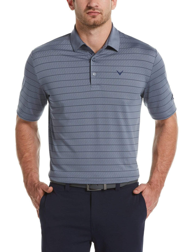 Big & Tall Ventilated Stripe Polo-Polos-Callaway Apparel