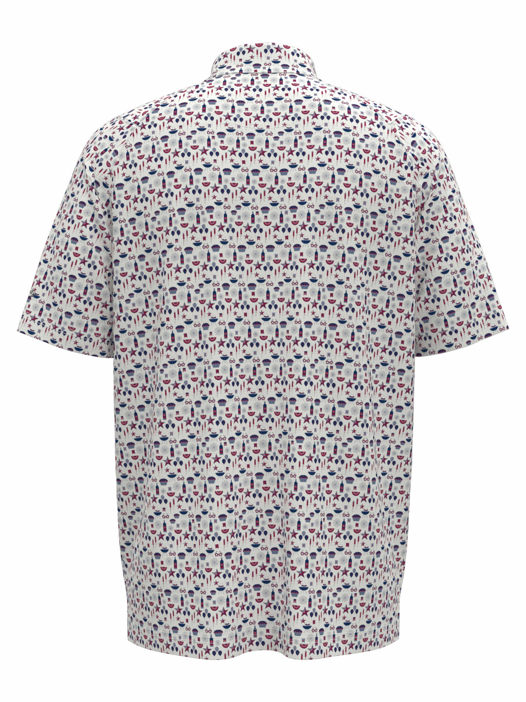 Boys Americana Print Polo (Bright White) 