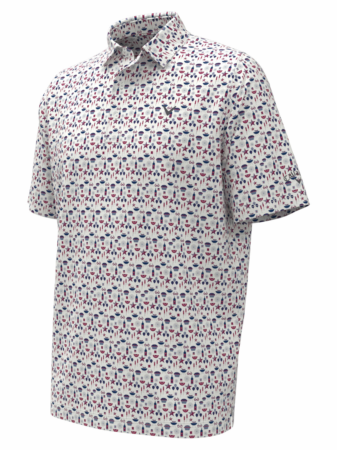 Boys Americana Print Polo (Bright White) 