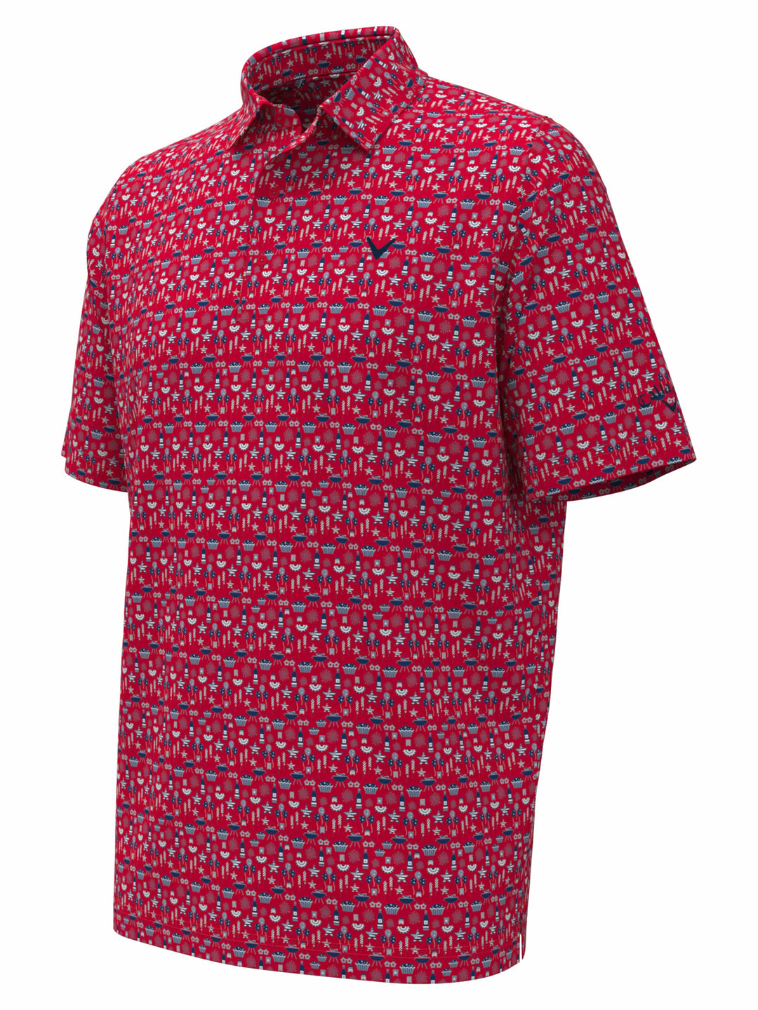Boys Americana Print Polo (Lychee) 