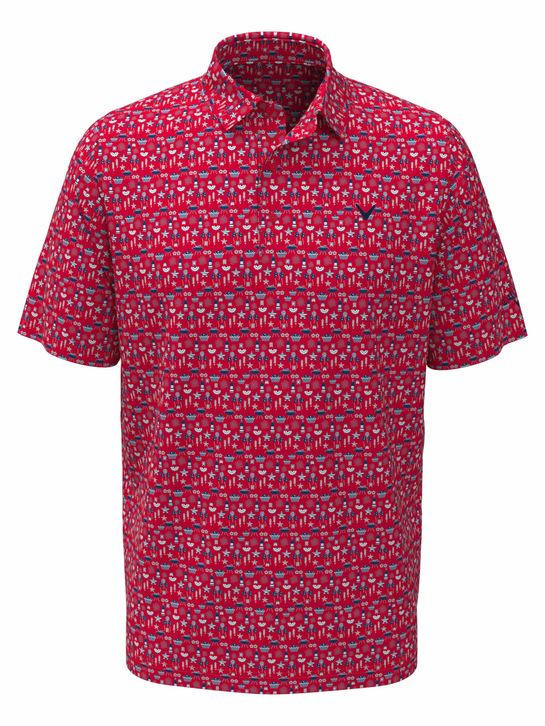 Boys Americana Print Polo (Lychee) 