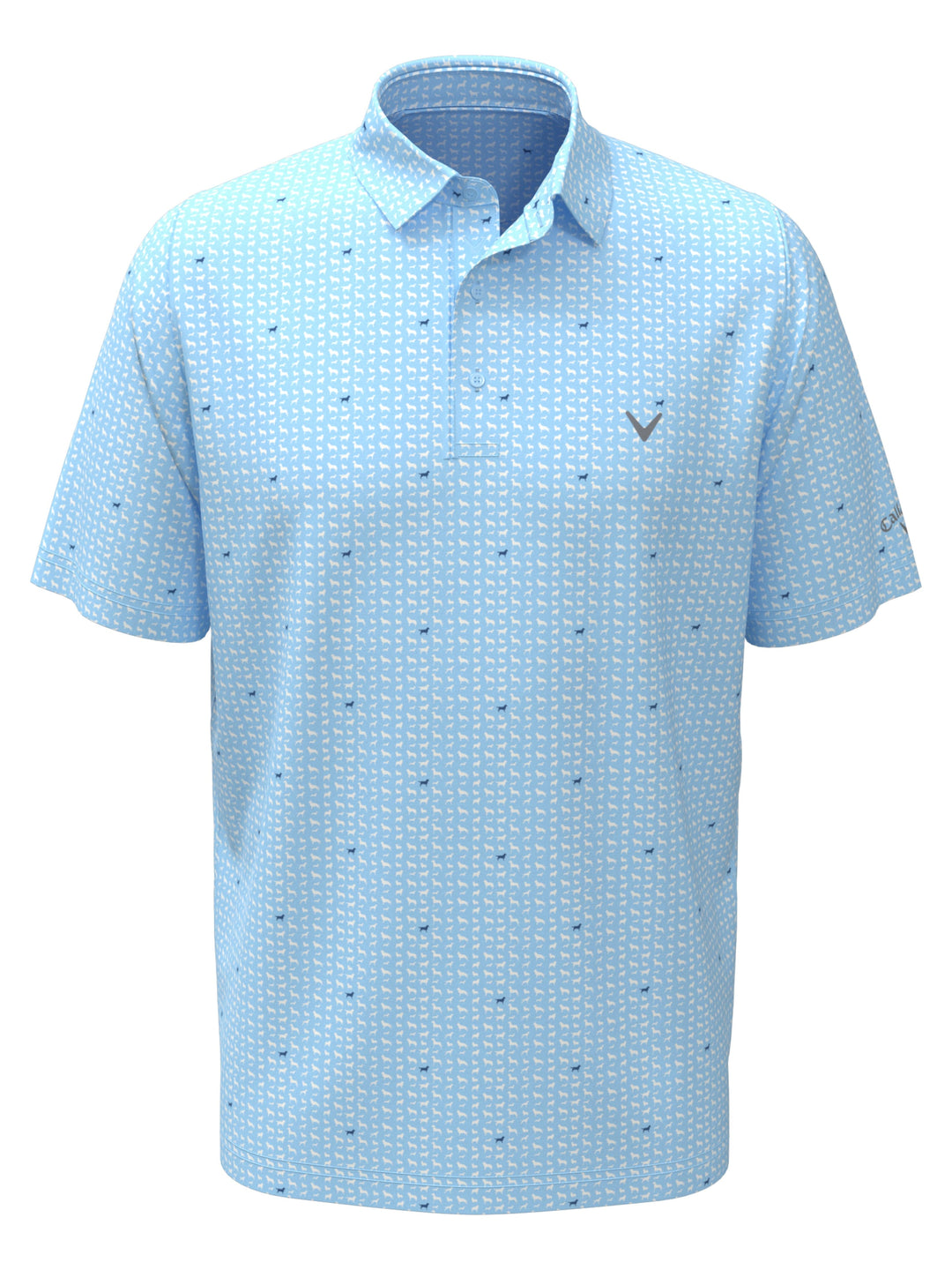 Boys Doggy Print Polo (Arctic  Paradise) 