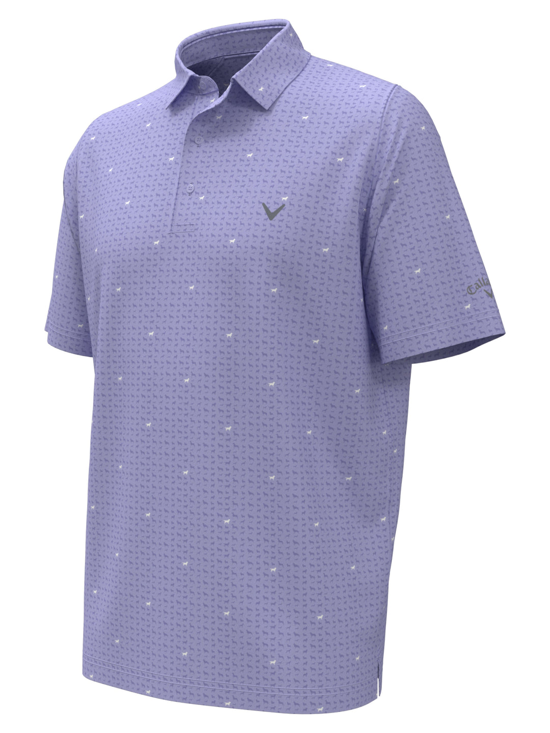 Boys Doggy Print Polo (Spring Lavender) 