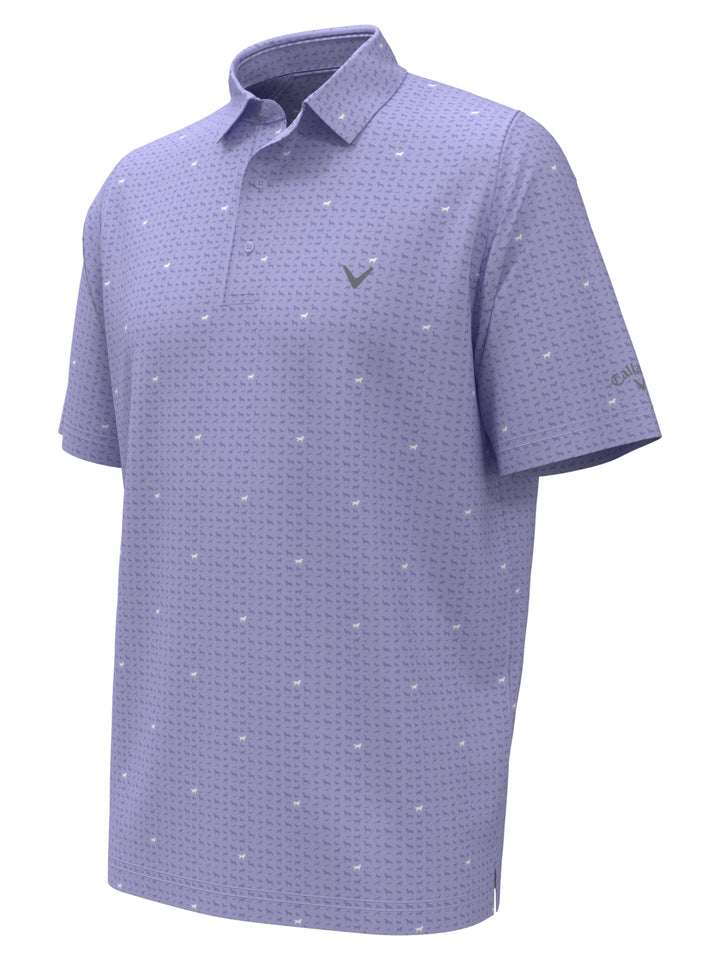 Boys Doggy Print Polo (Spring Lavender) 