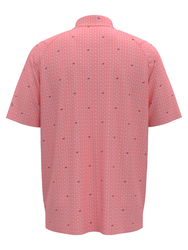 Boys Doggy Print Polo (Strawberry Pink) 
