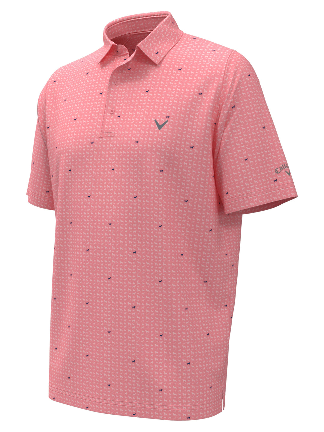 Boys Doggy Print Polo (Strawberry Pink) 