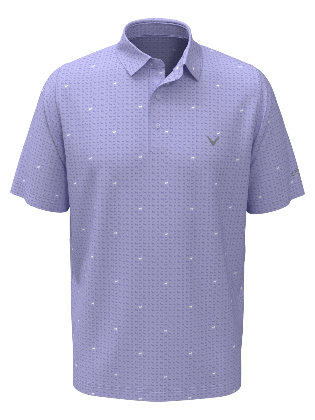 Boys Doggy Print Polo (Spring Lavender) 