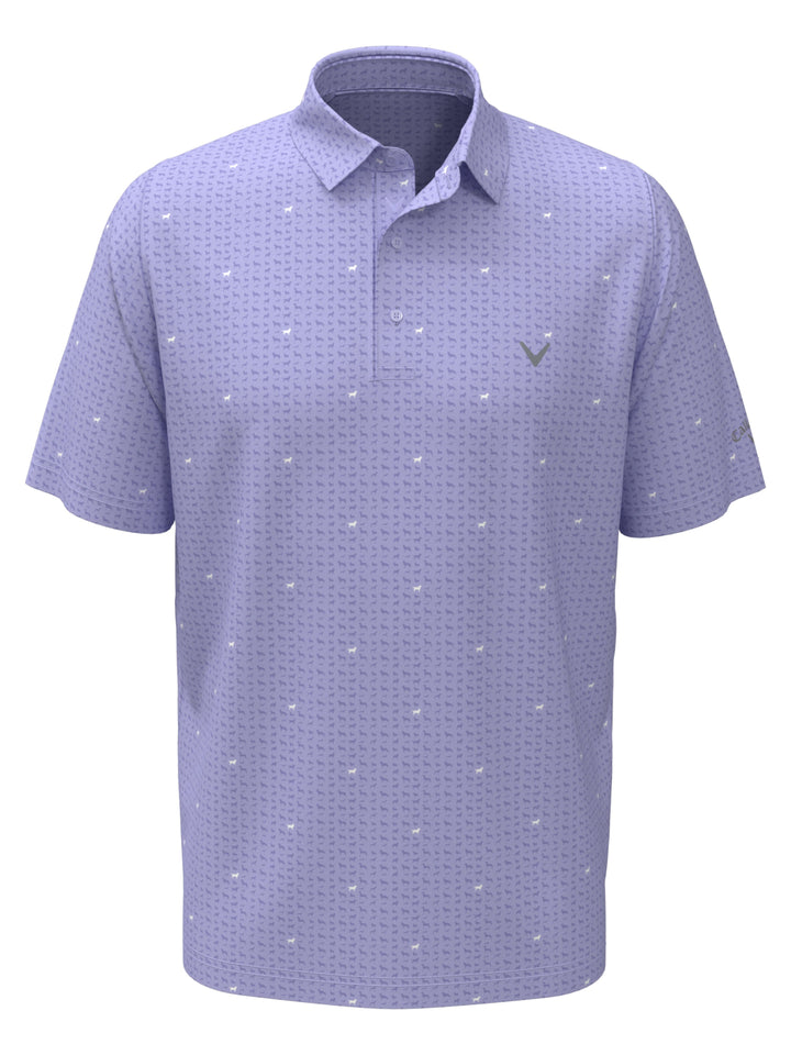 Boys Doggy Print Polo (Spring Lavender) 