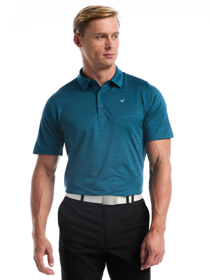 Mens Heather Jacquard Essential Polo