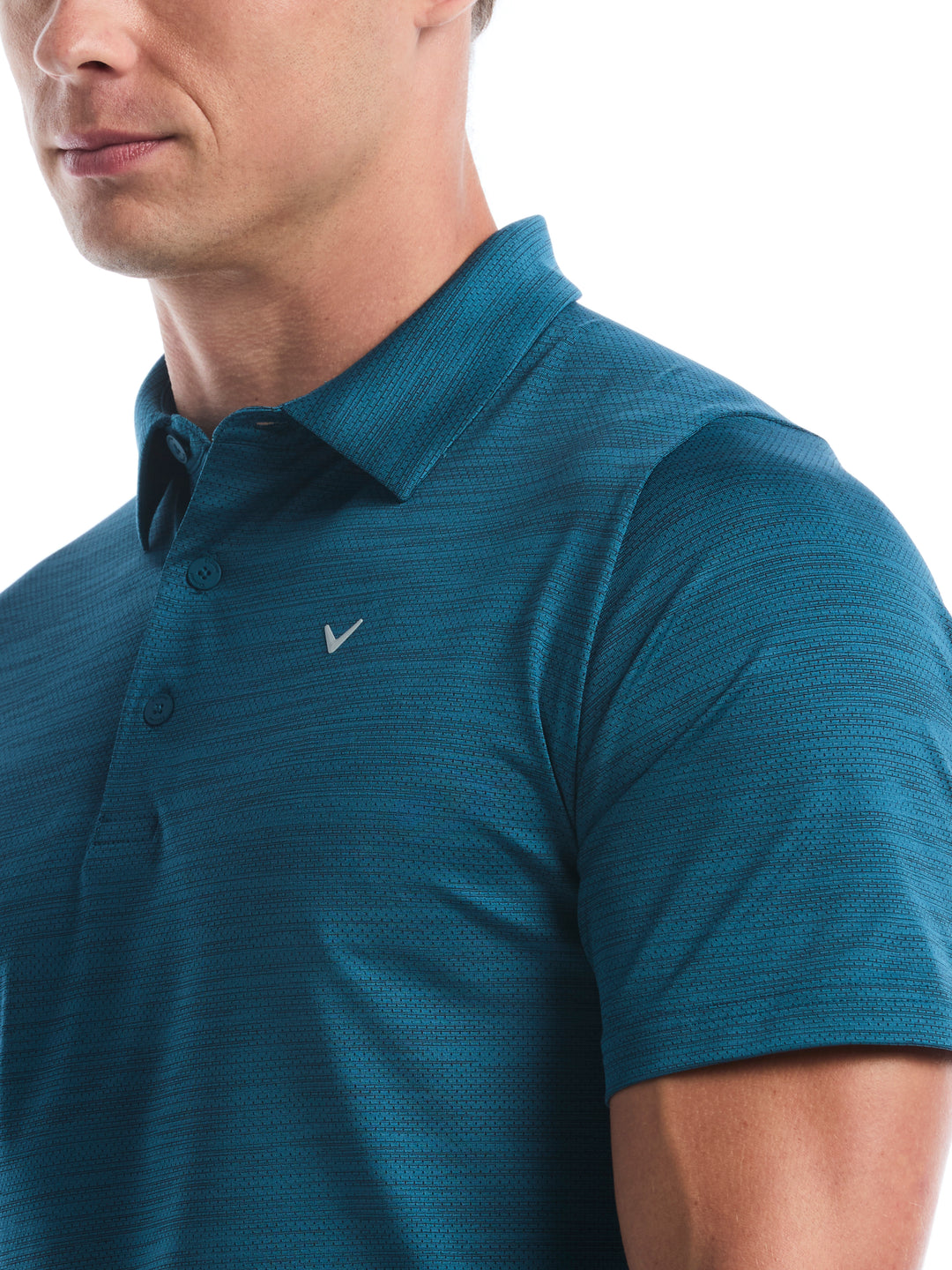Mens Heather Jacquard Essential Polo