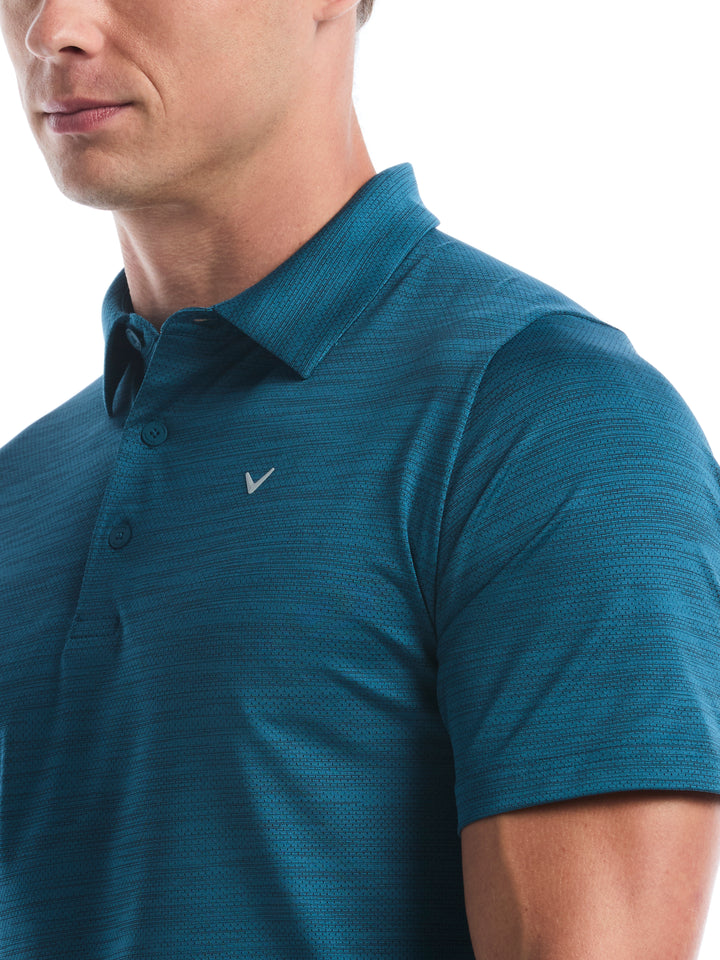 Mens Heather Jacquard Essential Polo