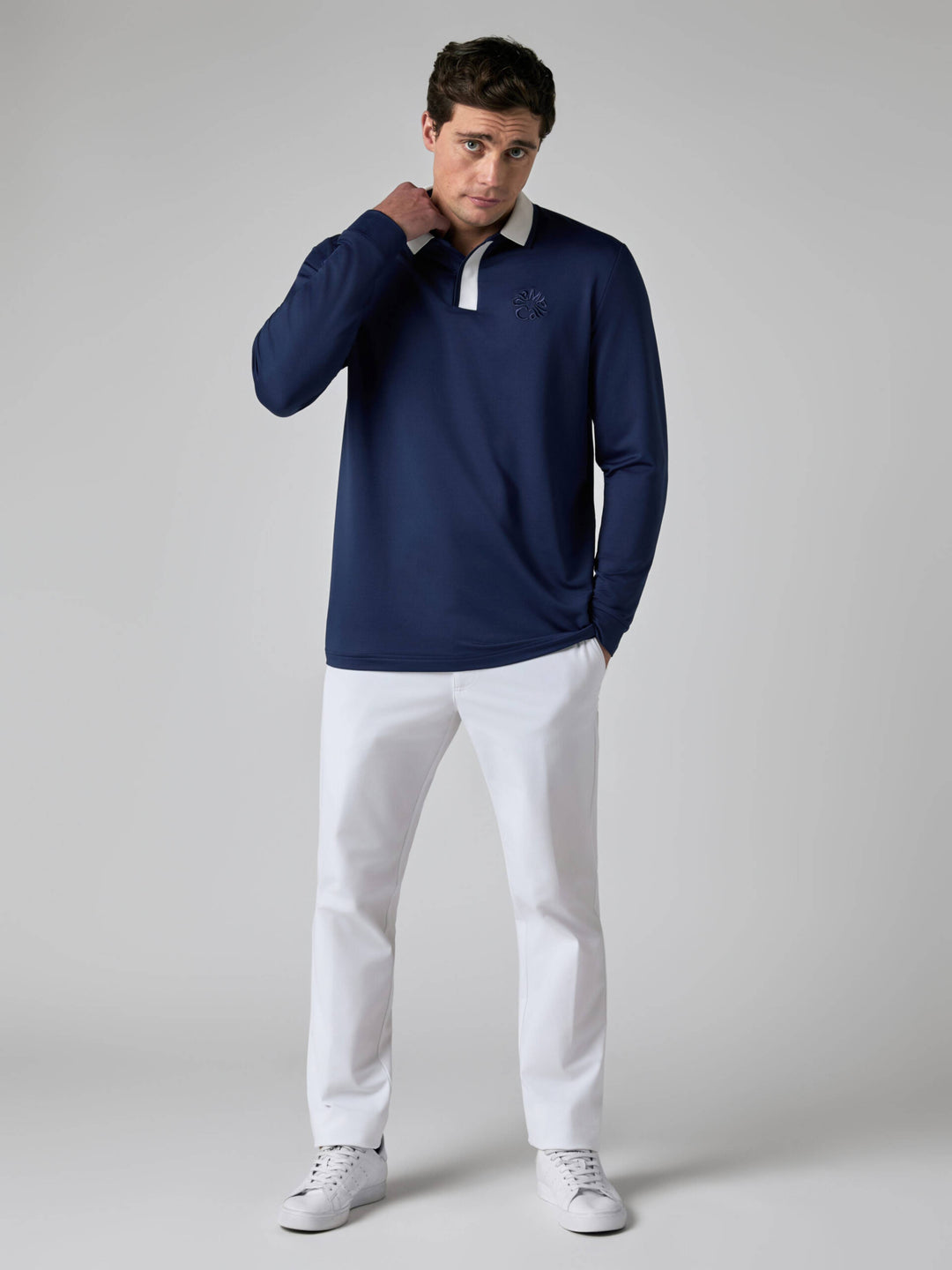 Callaway Legacy Collection™ Mens Block Mixed Media Golf Polo-Polos-Medieval Blue-S-Callaway