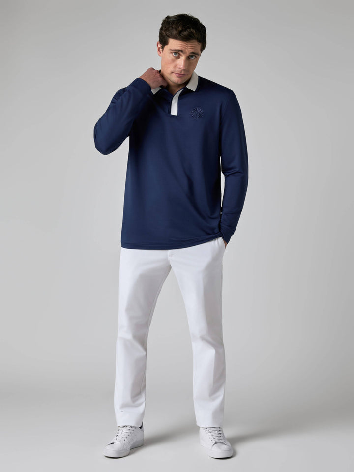 Callaway Legacy Collection™ Mens Block Mixed Media Golf Polo-Polos-Medieval Blue-S-Callaway