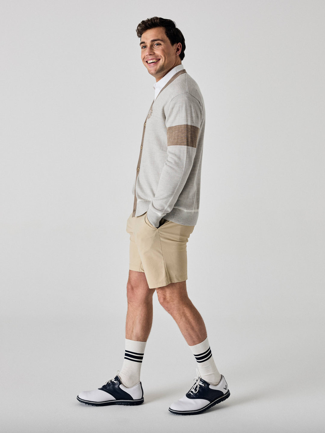 Callaway Legacy Collection™ Mens Color Block Golf Cardigan Sweater-Sweaters-Callaway