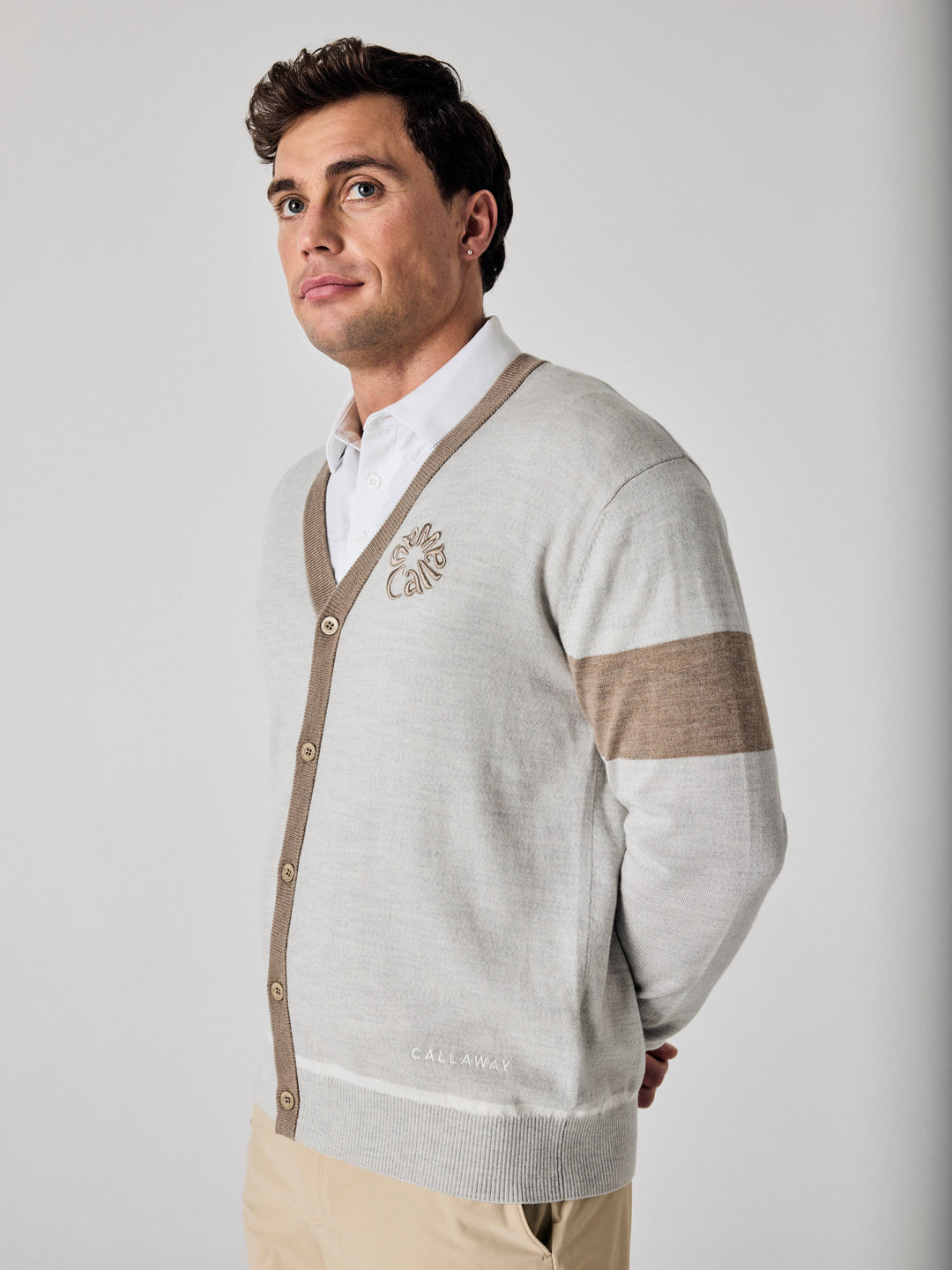 Callaway Legacy Collection™ Mens Color Block Golf Cardigan Sweater-Sweaters-Callaway