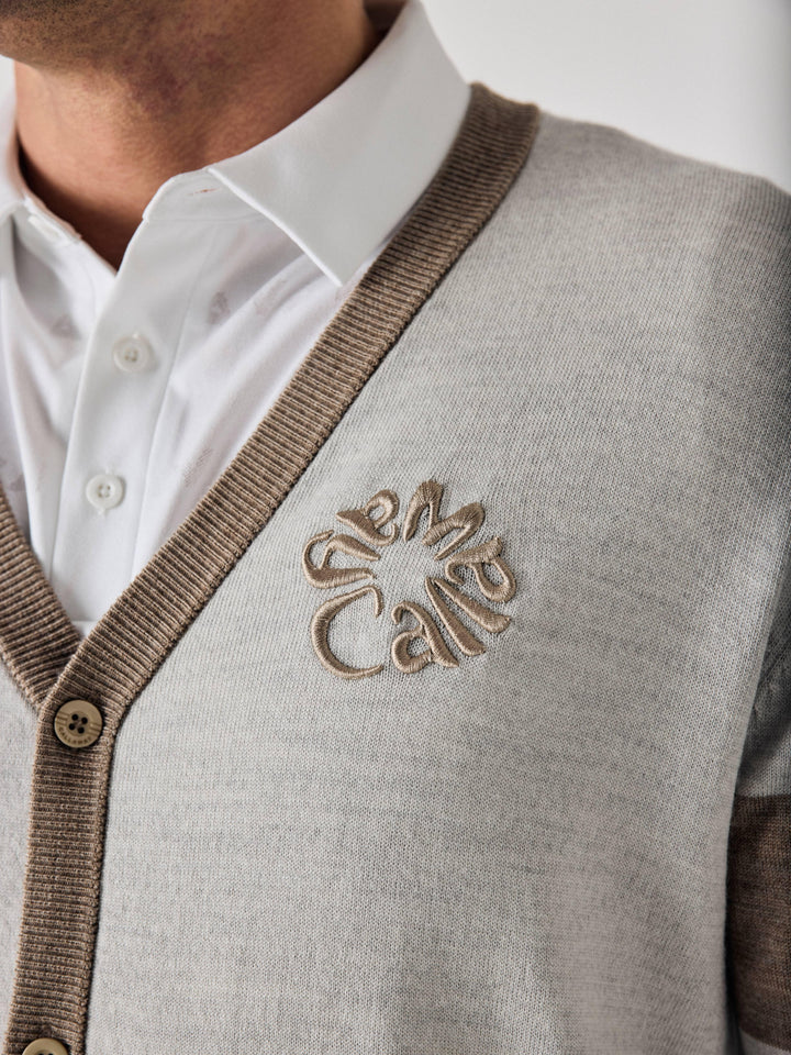 Callaway Legacy Collection™ Mens Color Block Golf Cardigan Sweater-Sweaters-Fields Of Rye Htr-S-Callaway