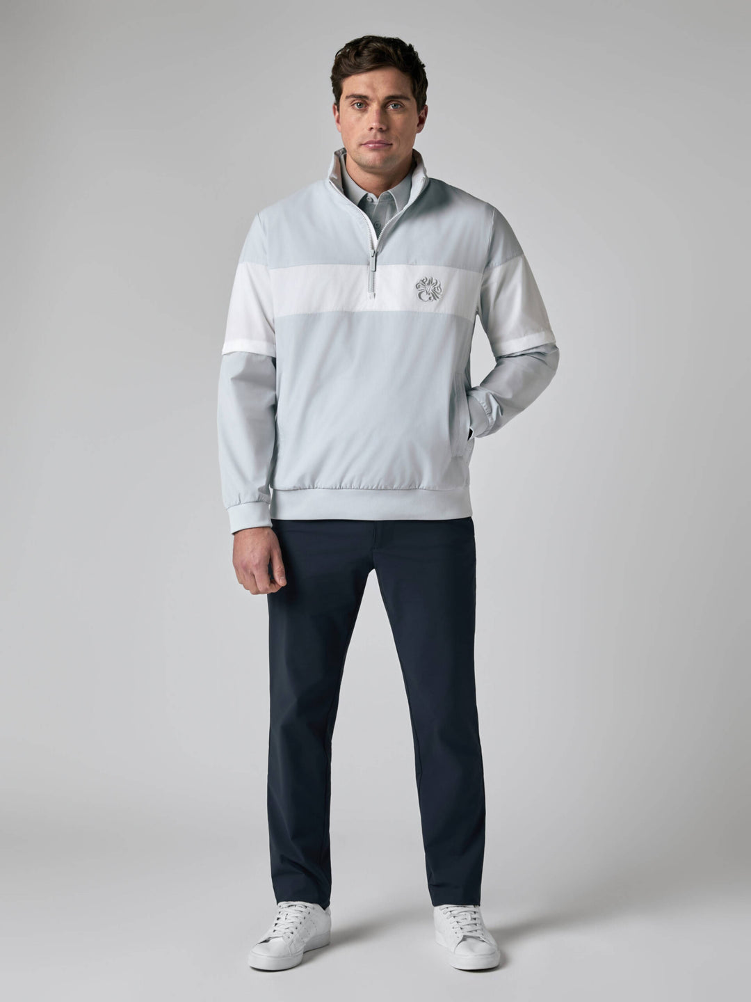 Callaway Legacy Collection™ Mens Half Zip Convertible Golf Rain Jacket-Jackets-Gray Dawn-S-Callaway