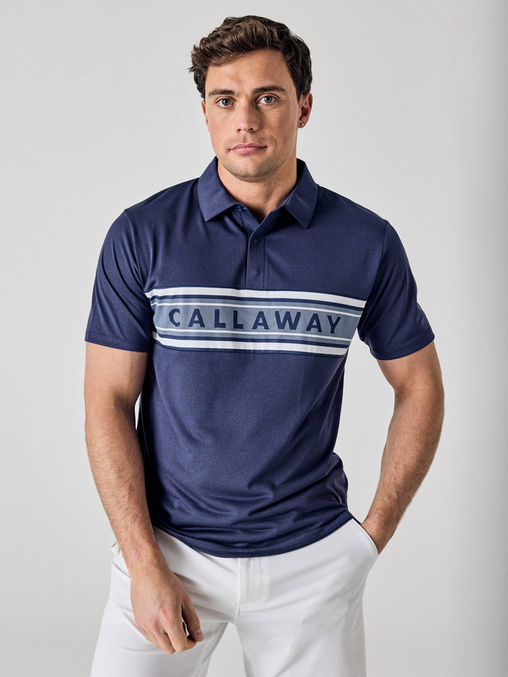 Callaway Legacy Collection™ Mens Logo Block Golf Polo-Polos-Medieval Blue-S-Callaway