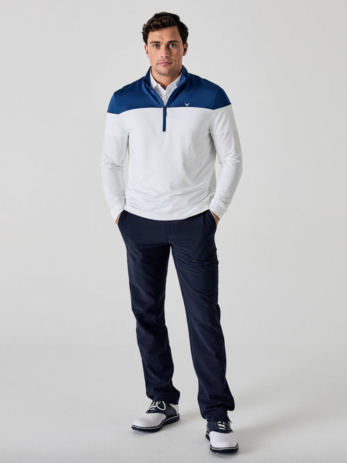 Callaway Legacy Collection™ Mens Logo Block 1/4 Zip Golf Sweater-Sweaters-Bright White-S-Callaway