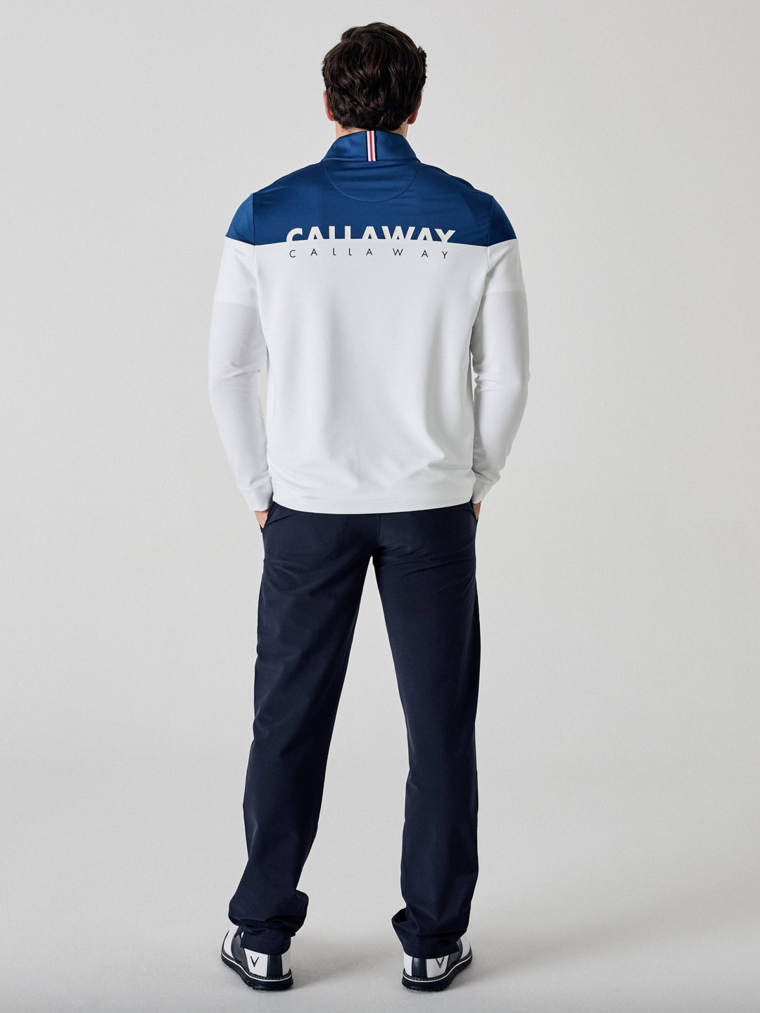 Callaway Legacy Collection™ Mens Logo Block 1/4 Zip Golf Sweater-Sweaters-Callaway