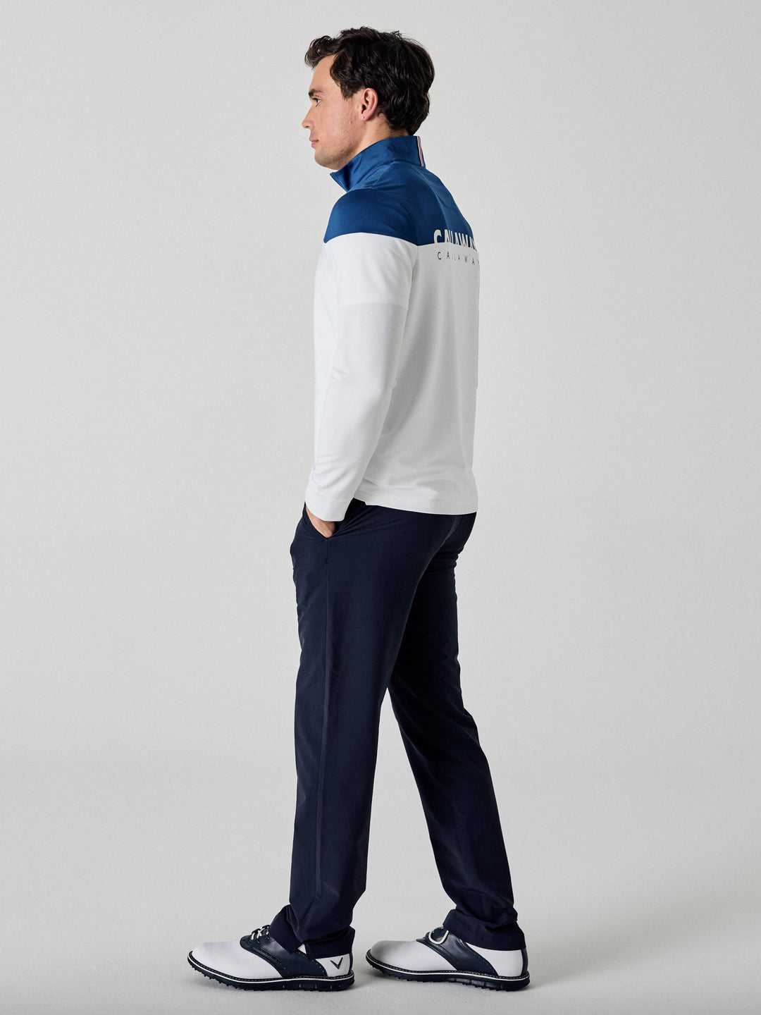 Callaway Legacy Collection™ Mens Logo Block 1/4 Zip Golf Sweater-Sweaters-Callaway