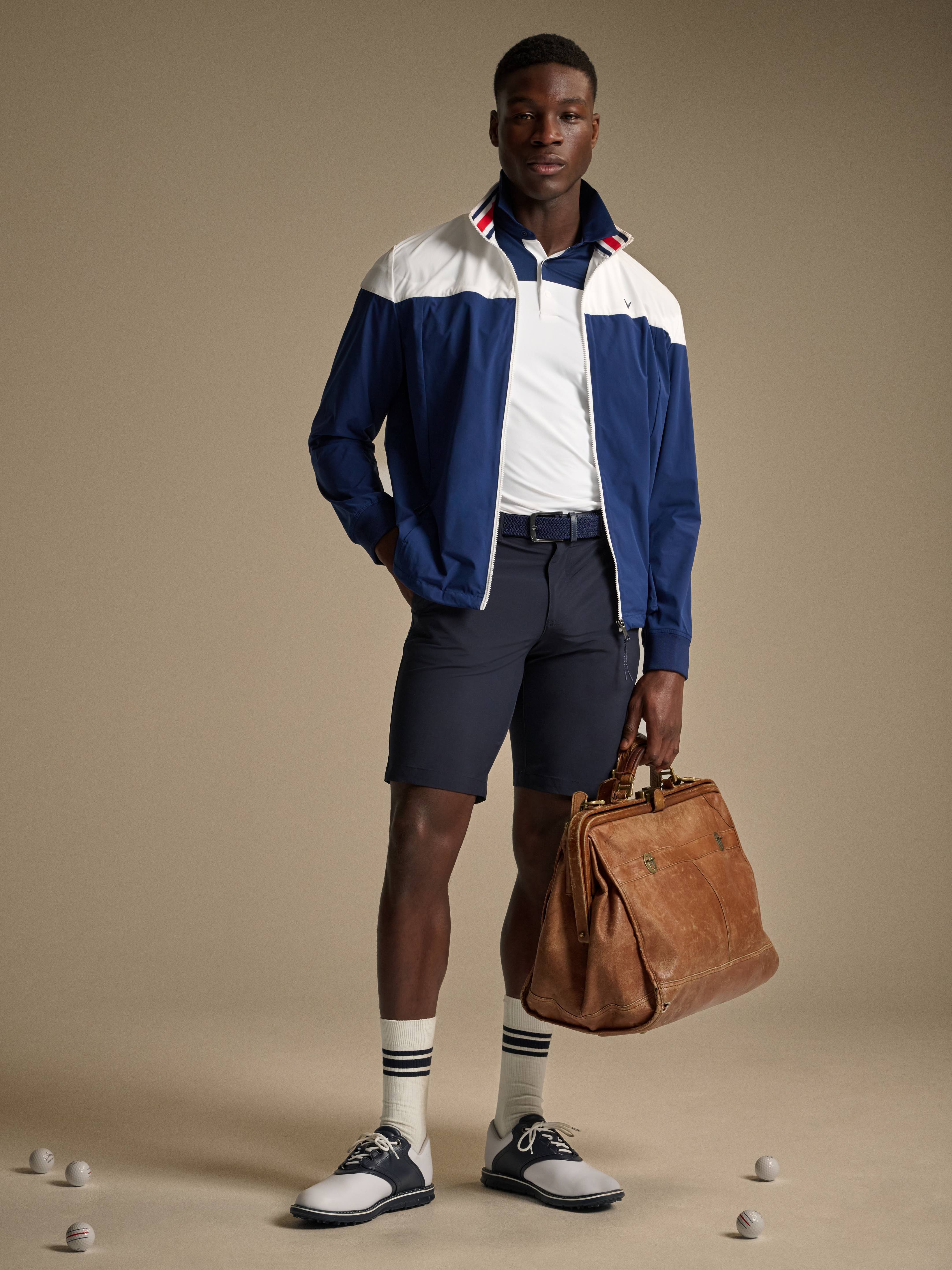 Callaway ヘリンボーンジャケット M Callaway Legacy Collection™ Mens Logo Color Block Golf Jacket