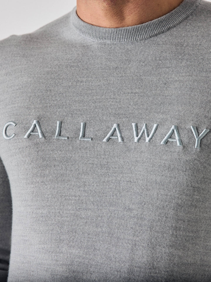 Callaway Legacy Collection™ Mens Logo Crew Neck Golf Sweater-Sweaters-Quarry Htr-S-Callaway