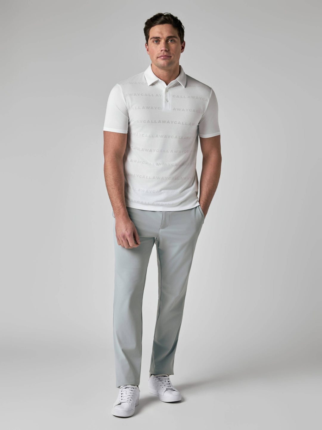 Callaway Legacy Collection™ Mens Logo Golf Polo-Polos-Bright White-S-Callaway