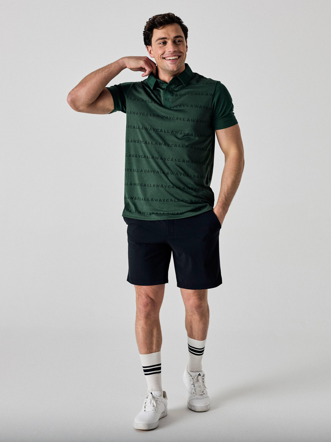 Callaway Legacy Collection™ Mens Logo Golf Polo-Polos-Dark Green-S-Callaway