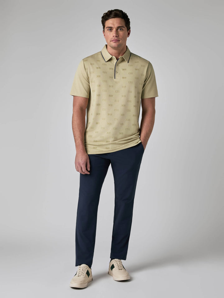 Callaway Legacy Collection™ Mens Logo Jacquard Golf Polo-Polos-Fields Of Rye-S-Callaway