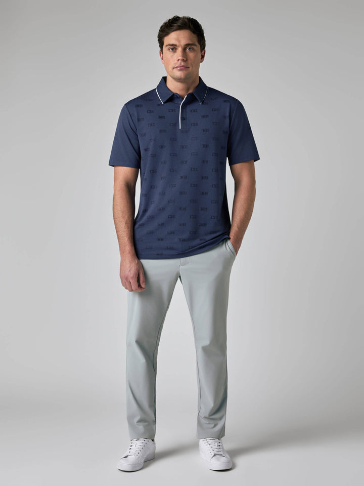 Callaway Legacy Collection™ Mens Logo Jacquard Golf Polo-Polos-Medieval Blue-S-Callaway