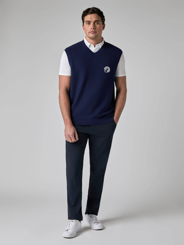 Callaway Legacy Collection™ Mens Mixed Texture Golf Vest-Vests-Medieval Blue-S-Callaway