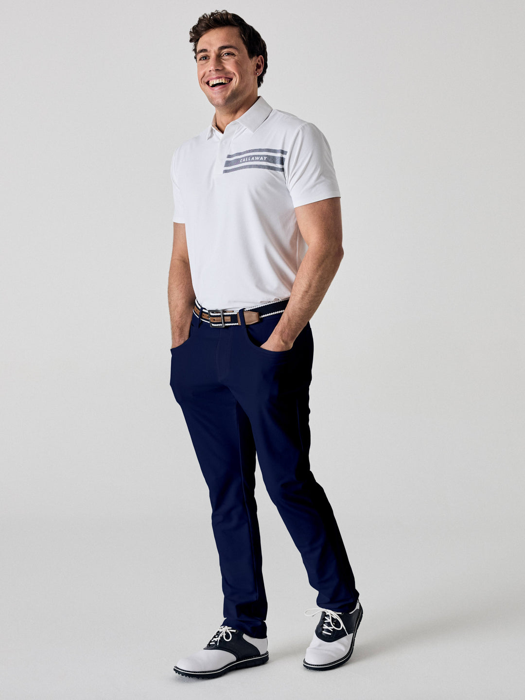 Callaway Legacy Collection™ Mens Pull-On Flat Front Golf Pant-Pants-Medieval Blue-S-32-Callaway