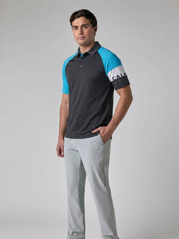 Callaway Legacy Collection™ Mens Split Logo Sleeve Block Patterned Golf Polo-Polos-Callaway