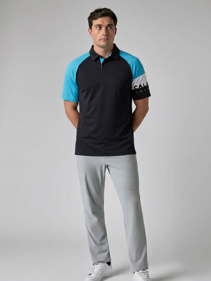 Callaway Legacy Collection™ Mens Split Logo Sleeve Block Patterned Golf Polo-Polos-Callaway