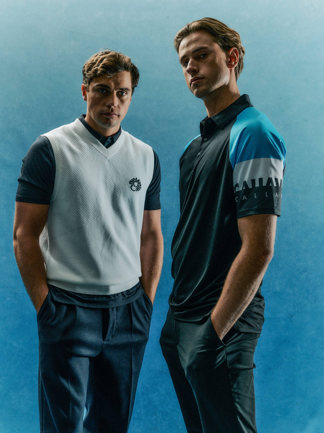 Callaway Legacy Collection™ Mens Split Logo Sleeve Block Patterned Golf Polo-Polos-Callaway