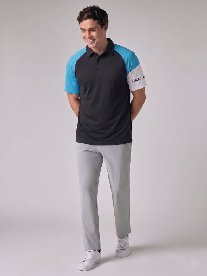 Callaway Legacy Collection™ Mens Split Logo Sleeve Block Patterned Golf Polo-Polos-Callaway