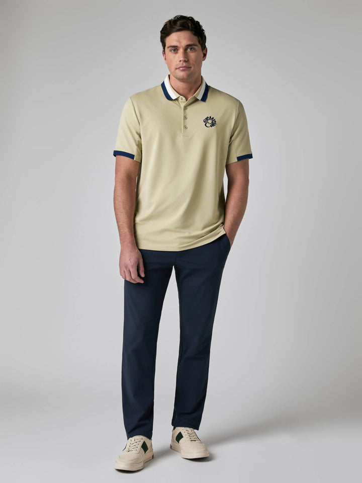 Callaway Legacy Collection™ Mens Striped Colorblock Ribbed Collar Golf Polo-Polos-Fields Of Rye-S-Callaway
