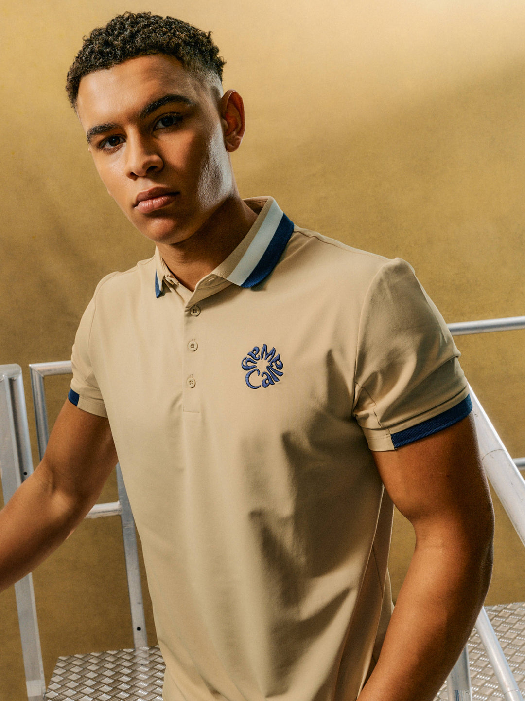 Callaway Legacy Collection™ Mens Striped Colorblock Ribbed Collar Golf Polo-Polos-Callaway