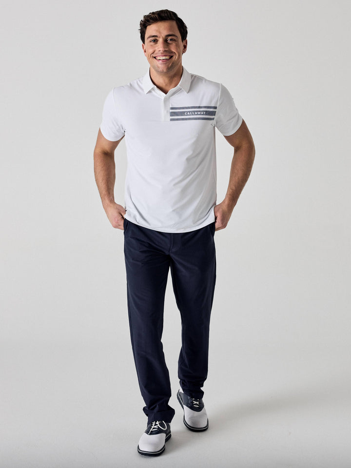 Callaway Legacy Collection™ Mens Triple Track Chest Block Golf Polo-Polos-Bright White-S-Callaway
