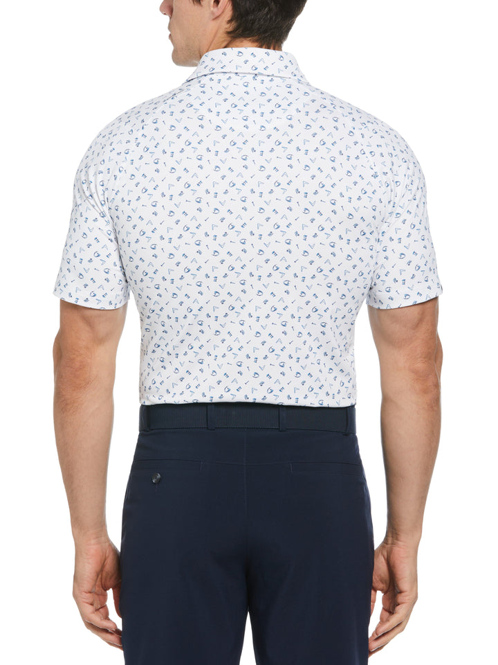 Drive Print Golf Polo (Bright White) 