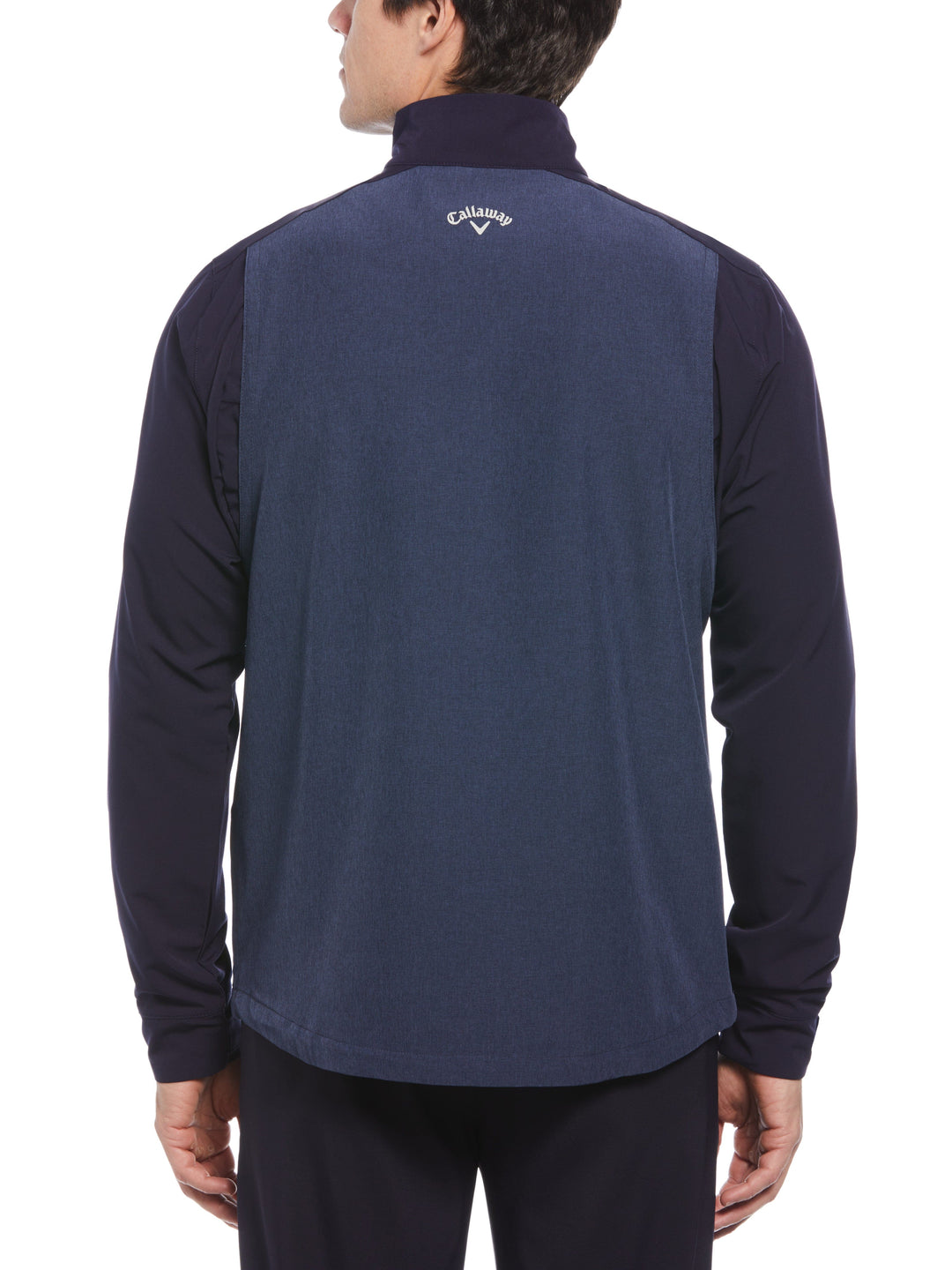 Heathered Block Quarter Zip Golf Jacket (Peacoat Heather) 