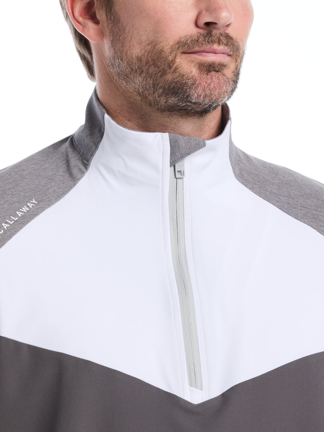 Mens 1/2 Zip Wind Jacket (Medium Grey Htr) 