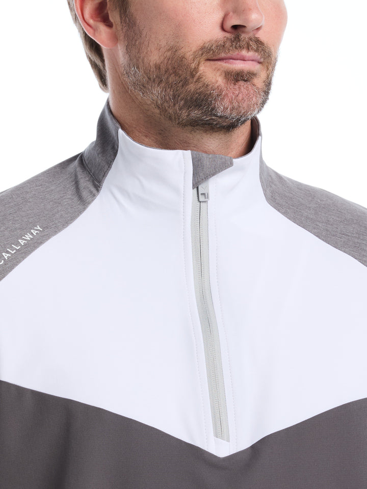 Mens 1/2 Zip Wind Jacket (Medium Grey Htr) 