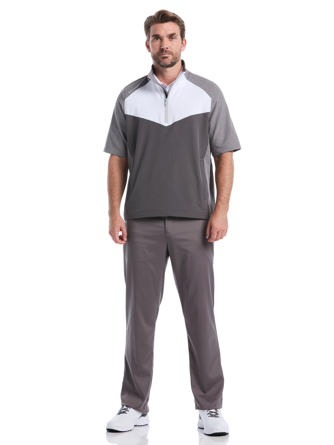 Mens 1/2 Zip Wind Jacket (Medium Grey Htr) 