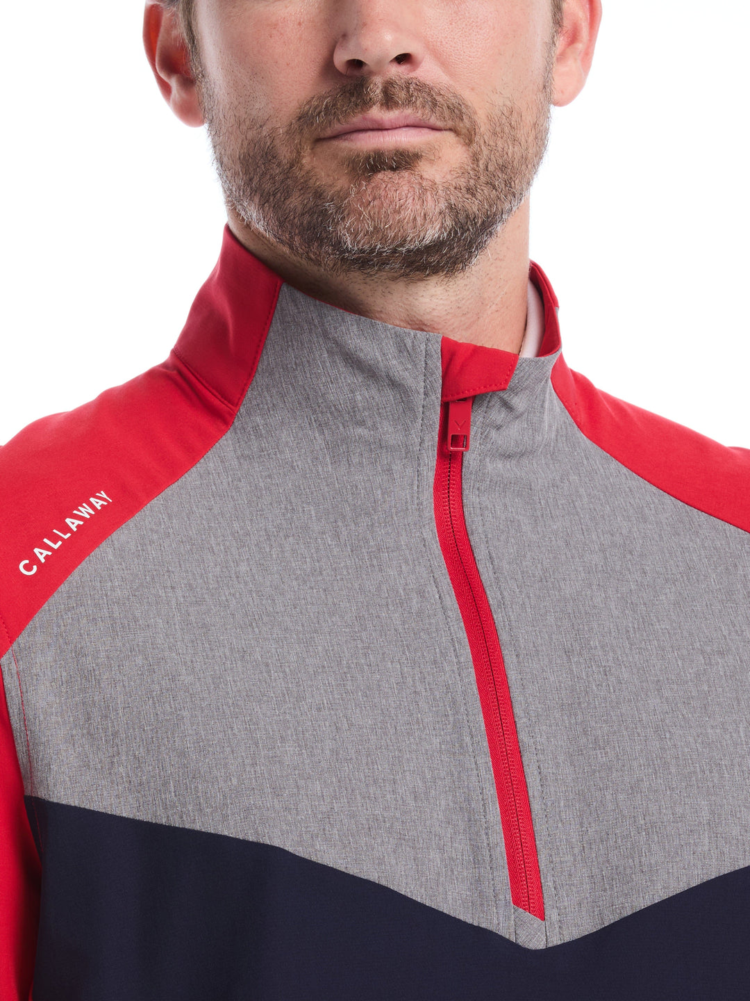 Mens 1/2 Zip Wind Jacket (Tango Red) 