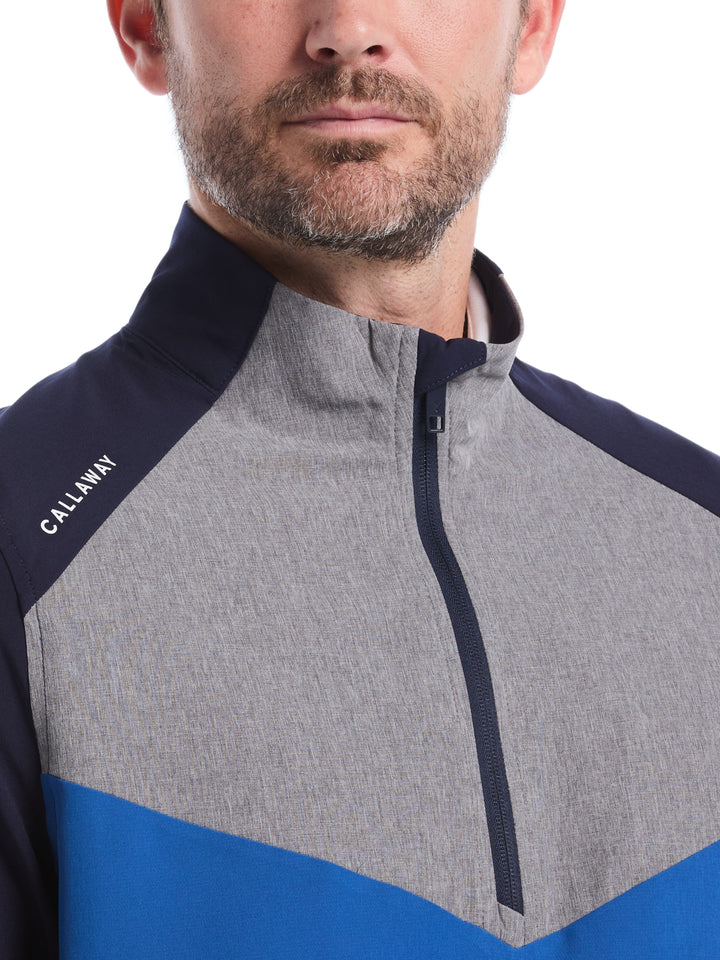 Mens 1/2 Zip Wind Jacket (Peacoat) 