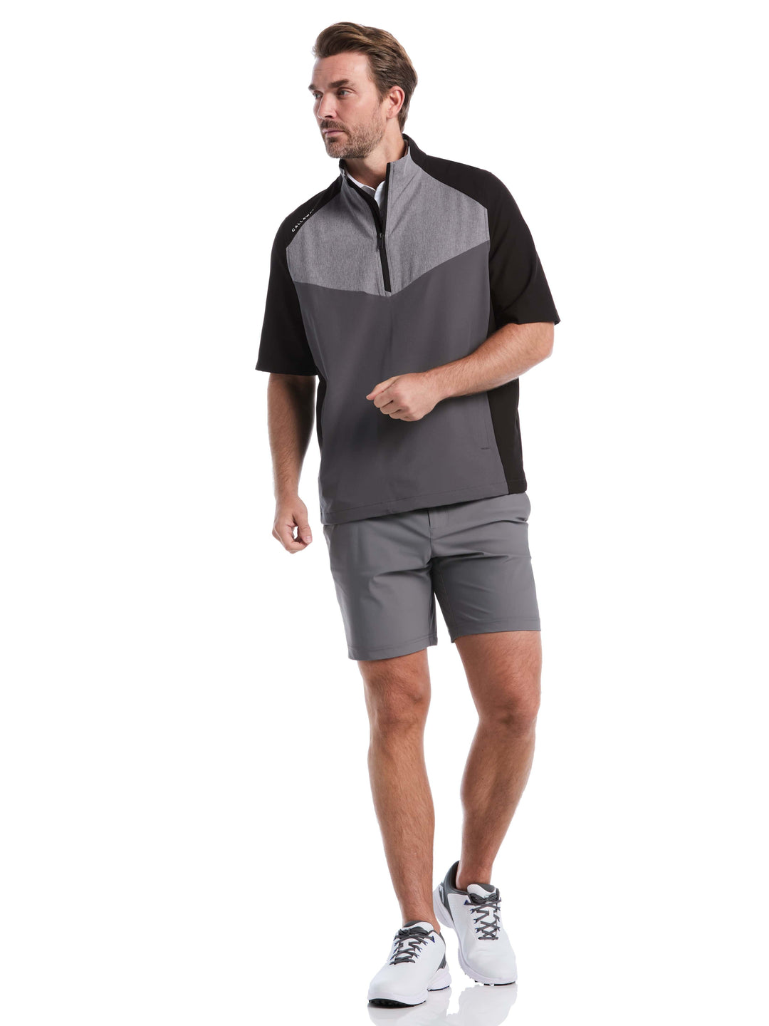 Mens 1/2 Zip Wind Jacket (Caviar) 