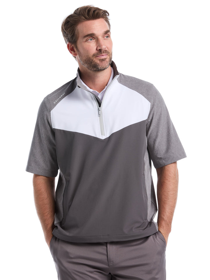 Mens 1/2 Zip Wind Jacket (Medium Grey Htr) 