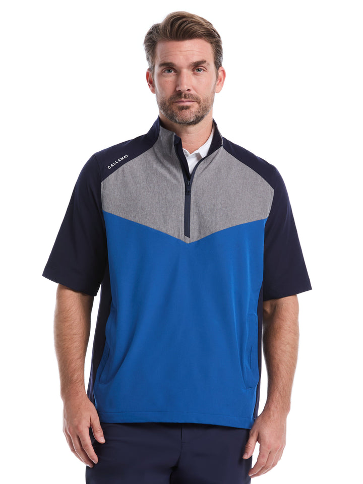 Mens 1/2 Zip Wind Jacket (Peacoat) 